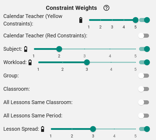 Enable constraint weights
