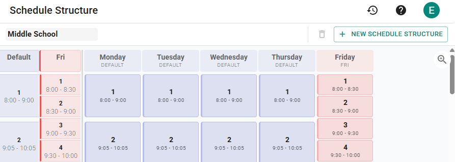 Adding another schedule structure