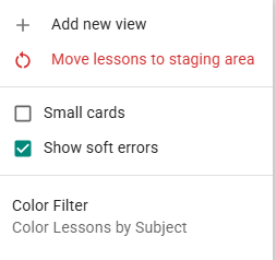 Schedule view options