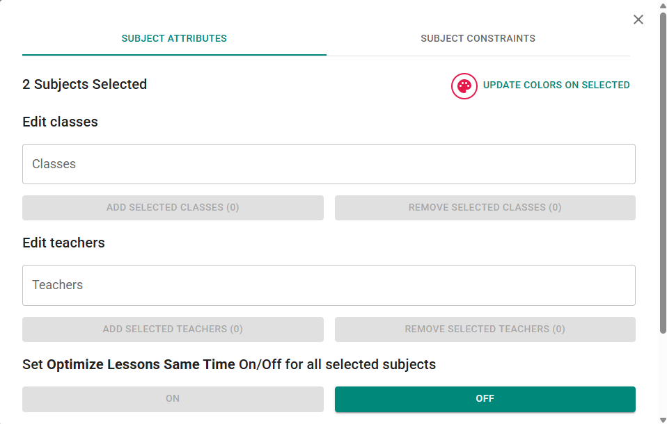 Bulk Actions: Modifying Subject Attributes