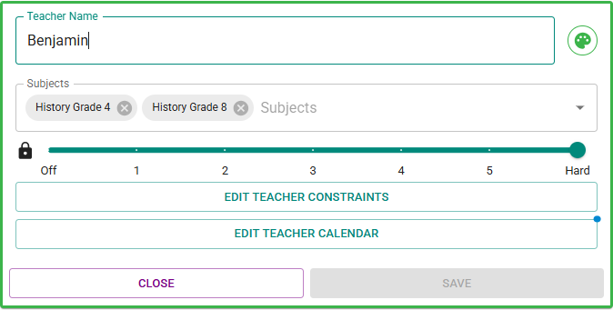 Teacher Weight Slider