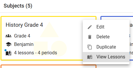 Grid View, view lessons